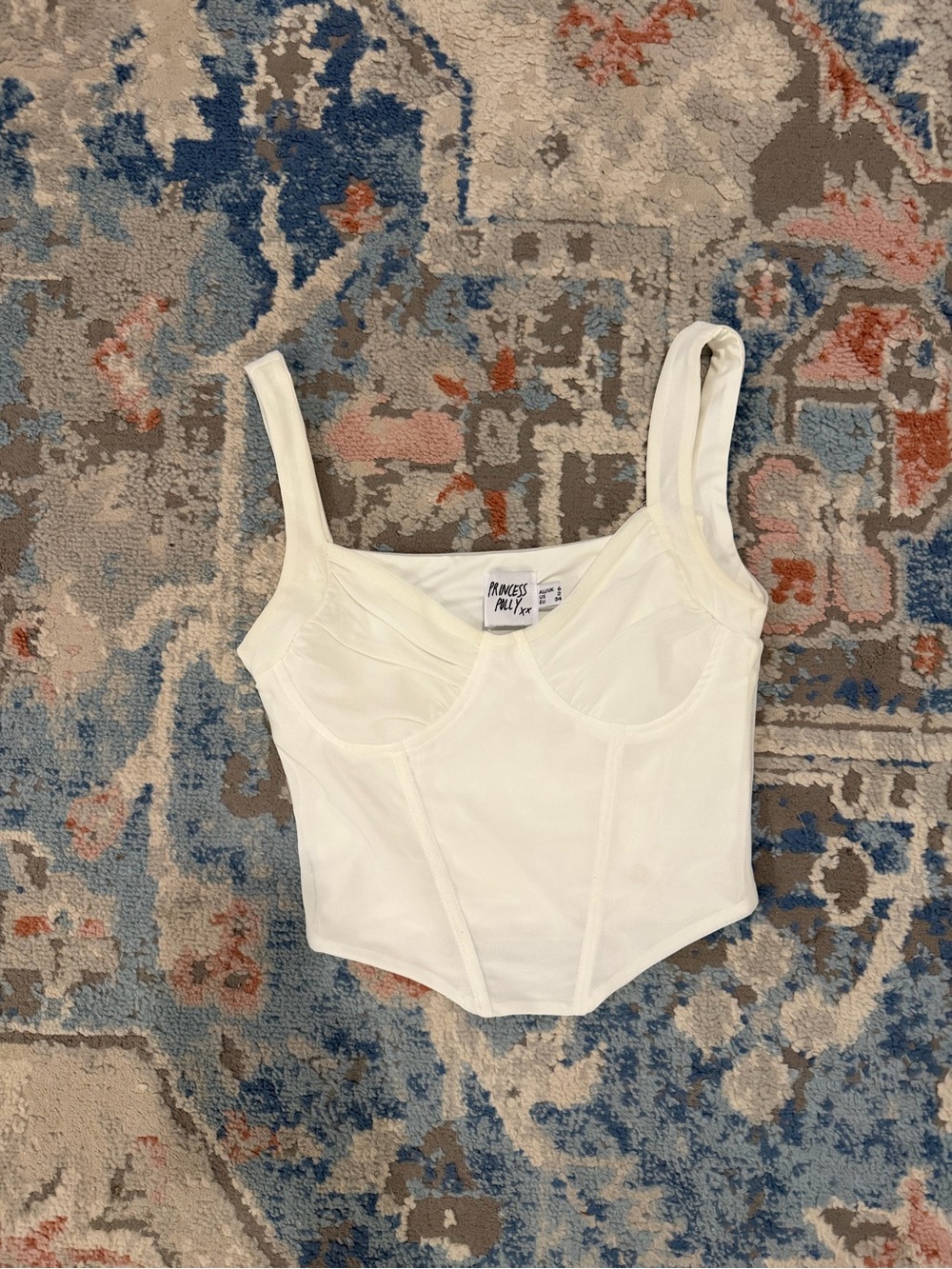 Princess Polly White Structured Bustier Crop Top
